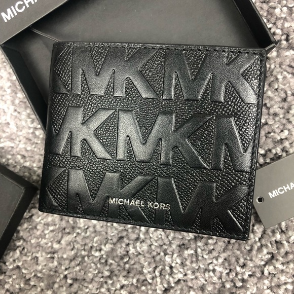 Michael Kors Andy Slim Billfold Bi Fold Card Leather Mens Card Wallet Black - Picture 3 of 7